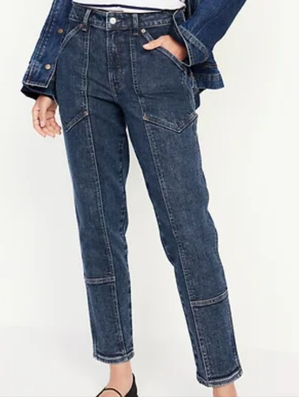 NWT Old Navy High-Rise OG Straight Ankle Utility Jeans Dark Wash